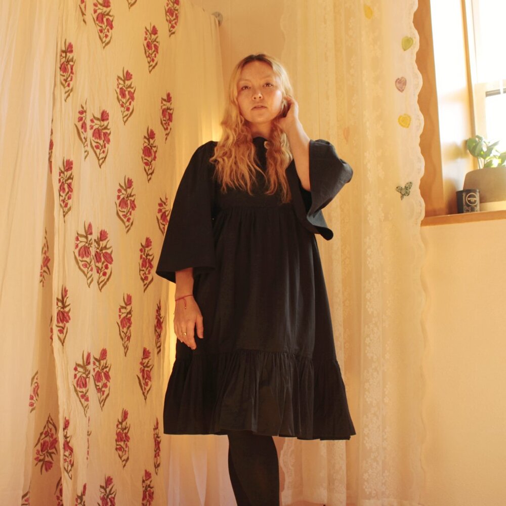 Black cotton summer dress